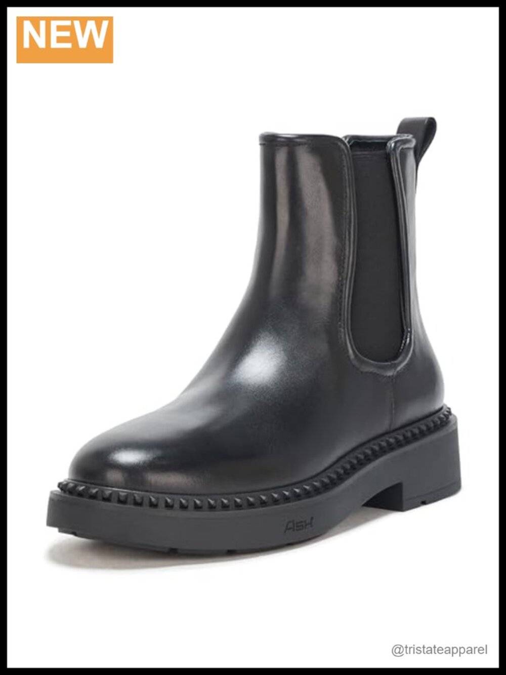 Leather Chelsea Ankle Boots Slip-On Block Heel